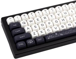 GEKUCAP MOA Keycaps 126 Keys PBT Keycaps Dye-Sublimation Custom Keyboard Key Caps Set for Cherry Gateron MX Switches Mechanical Keyboards, Black White Space Theme Key Caps