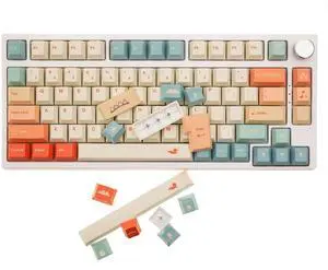 GK GAMAKAY 145 Keys Summer Love Theme Keycaps Set, Cherry Profile PBT Dye-Sub Double-Shot Keycap Set Suitable for LK67 TK75 /87/98/104/108 ANSI Layout Mechanical Gaming Keyboard (Orange)