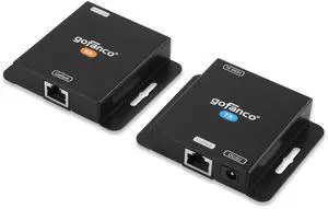 gofanco 1080p HDMI Extender Over CAT5e/6 Without Signal Loss - Up to 197ft (60m), 1080p 60Hz, 1080i, 720p, 3D, HDCP 1.4, Power-Over-Cable (PoC), LPCM 2.0 Audio, Surface Mountable (HDExt v3.0)