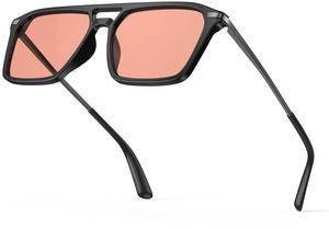 Goiteia Fl-Rose Light Sensitivity Glasses - Anti Migraine Glasses for Fluorescent LED Glare/Photophobia/Computer Screen Glare, Indoor-Outdoor Glasses