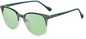 GLEASANNA Sleep Glasses for 99.9% Blue Light Glasses Dual AR Coatings Green Lens for Computer Gaming Reduce Eyestrain