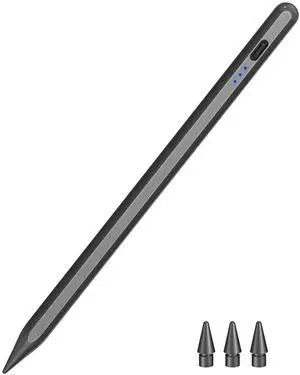 Pen for iPad 2018-2025, HATOKU 15 Mins Fast Charging Pencil 1st Gen with Tilt & Palm Rejection Compatible with iPad Air 3/4/5/M2/M3, iPad mini 5/6, iPad 6/7/8/9/10/11, iPad Pro 11"/12.9"/M4 (Black)