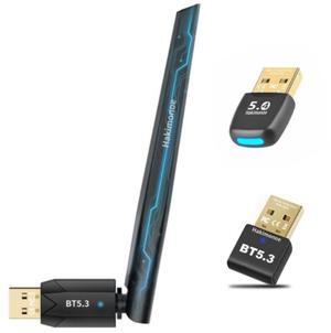 Hakimonoe Mini USB BT5.4 & BT5.3 Adapter, 20M/150M Wireless Transmitter Dongle for PC, Windows 11/10/8.1, Pair Bluetooth Headset Speaker Mouse Keyboard Plug n Play (3pcs)