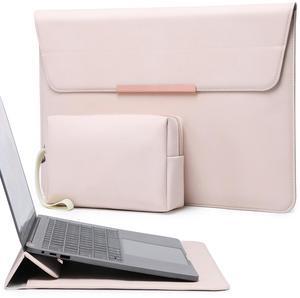 HYZUO 15-16 Inch Laptop Sleeve Case with Stand for MacBook Pro 16 M4/M3/M2/M1 Pro/Max 2025-2019, MacBook Pro 15 2015-2012, XPS 15, Samsung Galaxy Book Flex/Pro 15, Apricot(Smiley)