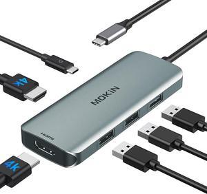 Docking Station USB C to Dual HDMI Adapter, USB C Hub Dual HDMI Monitors for Windows,USBC Adapter with DualHDMI,3 USB Port,PD Compatible for Dell XPS 13/15, Lenovo Yoga,etc