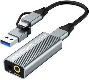 InnoMaker Portable USB HiFi Sound Card/Headphone Amplifier/Desktop USB HIFI Amps with 4.4mm and 3.5mm Dual Outputs Supports PCM 384kHz/DSD256 High Resolution Lossless for Android/Linux/Windows Devices