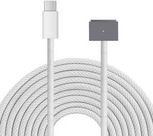 iPartsleader Braided 140W USB-C to Magnetic 3 Power Cable, Compatible with MacBook Pro M1/M2/M3 Pro/Max 14"/16" 2021/2022/2023 & MacBook Air 13.6"/15.3" M2/M3 2022/2023/2024-6.6ft (Grey)