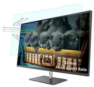 22 Inch Anti Blue Light Screen Protector For Universal 22" 16:10 Standard/Curved Monitor & Touchscreen, (18.7 inch X 11.7 inch Screen Size Only) Blue Light Blocking & Anti Glare Screen Protector
