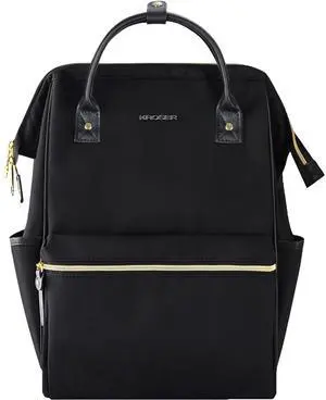 KROSER Laptop Backpack 17" Stylish Backpack Water Repellent College Casual Daypack with USB Port Travel Business Work Bag for Men/Women-Black