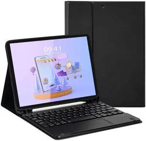 LAMA Touchpad Keyboard Case for iPad Air 11 inch 2025 7th/2024 6th & 10.9 -inch iPad Air 4th/5th Generation, Folio Keyboard Cover with Pencil Holder for 11 inch iPad Pro (4th/3rd/2nd/1st Gen), Black