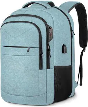 Lapsouno Business Laptop Backpack, Travel Laptop Backpack, Backpack, Anti Theft Sturdy 15.6 Inch TSA Friendly with USB Port, Water Resistant College School Computer Bag Gifts for Men Women, Lake Green