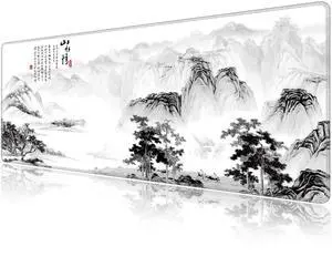 LL-COEUR Pattern Large Gaming Mouse Pad 47.2x19.6x0.12inch, XXL Extended Keyboard Mat Oversized Desktop Protector Mat (Landscape 2, 47.2"x19.6"x0.12")