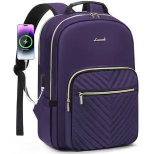 LOVEVOOK Laptop Backpack for Women 15.6 inch,Cute Women Travel Backpack Purse,Professional Laptop Computer Bag,Waterproof Work Business College Teacher Bag Carry on Backpack with USB Port,Royal Purple