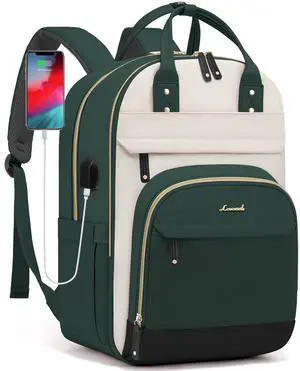 LOVEVOOK Laptop Backpack Women,Large Capacity 15.6 inch Laptop Bag Travel Backpack for Women,Computer Work College Teacher Backpacks with USB Port,Waterproof Personal Item Backpack Casual Daypack