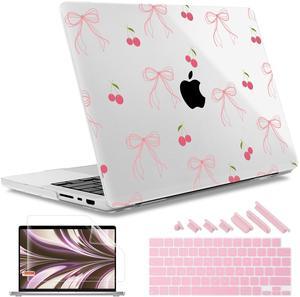 May Chen Case for M4 MacBook Pro 16 inch A3403 Max A3186, M3 A2991 M2 A2780 M1 A2485 Pro Max 2024 2023 2022 2021 Release, Plastic Hard Shell Case with Screen Pretector&Keyboard Cover, Bow