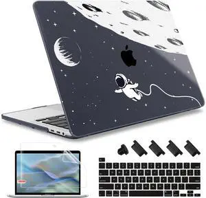 May Chen Compatible with MacBook Pro 16 inch with Touch Bar & Touch ID 2020 2019 Release Model A2141, Plastic Hard Shell Case with Keyboard Cover Skin and Screen Protector, Astronaut Flight