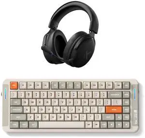 MCHOSE V9 PRO Wireless Gaming Headset, X75 V2 75% Wireless Mechanical Keyboard, 7.1 Surround Sound, Noise Canceling Mic, Tri-Mode Connection, Knob Control, Hot Swappable