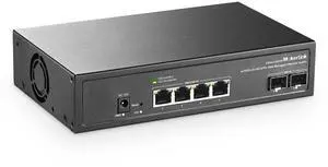 MokerLink 6 Port 10Gbps Managed Switch, 4x10G Etheret RJ45, 2x10G SFP+ Support 1G and 10G SFP+, 120Gbps Bandwidth, Small L2 Web Managed Network Switch