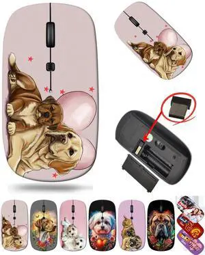 maizi Mouse Computer Wireless for PC MacBook Notebook Computer, Mice Computer Wireless MKADAU Labrador Retriever Lightweight 2.4G with USB Receiver American-Made
