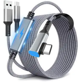 MS.CLEO Link Cable for Meta/Oculus Quest 3s/3/2, 16FT Charging Cable Link, Connects Quest 3s and PC, 3 in 1 USB C Charging While Playing All Day, Providing Sufficient Power for VR Headsets (16FT)