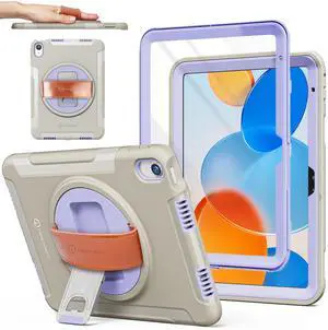 New Trent Original Rugged iPad Case for iPad 11 (A16) 11-inch (2025) & iPad 10th Gen 10.9-inch (2022) | 360deg Rotating Kickstand, Premium Genuine Leather Hand Strap, Built-in Screen Protector