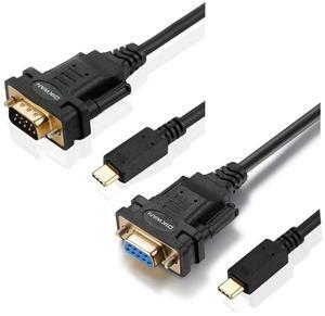 OIKWAN USB Type C to RS232 DB9 Serial Port Adapter Cable and 6ft USB-Cto RS232 DB9 Serial Cable Female Converter Adapter with FTDI Chipset