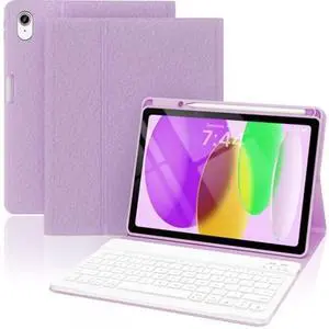 OPAKIT Keyboard Case for iPad 10th Generation 2022 & A16 11th Generation 2025(10.9/11 inch), Detachable Wireless Keyboard,Stand Folio Keyboard Case with Pencil Holder for New iPad 10th Gen 2022-Purple