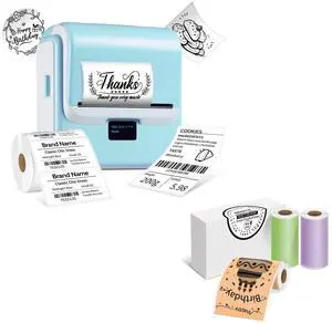 ORGSTA Label Maker Machine with Tape, T003 Thermal Label Maker, 0.8-3.15 Inch Bluetooth Label Printer with White Self-Adhesive 57mm x 3m Thermal Paper, Compatible with Phone & PC