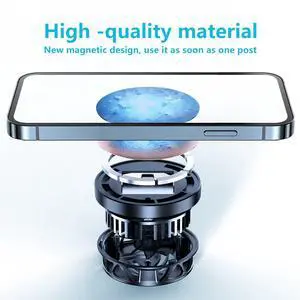 PEPPER JOBS Cell Phone Fan Magnetic Cooler, Cooling Fan with Magnetic Plates LED Display RGB Lights and Instant Cooling System Without Noise for iPhone 11 12 13 14 Series/Android/Tablet/iPad-Pink