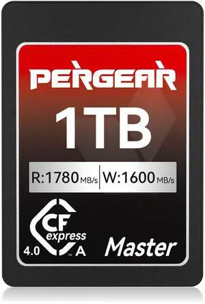 Pergear 1TB CFexpress 4.0 Type A Memory Card,up to 1780MB/S Read Speeds,USB4.0(PCIe 4.0),for Raw,8K 30P Recording,Compatible for Sony Camera,ILME-FX3,ILME-FX6,ILME-FX30 (Black Silver Master Series)