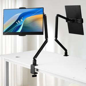 Tablet Stand Holder for ipad,Kindle,Portable Monitor Stand Holder 15.6'' Max,Foldable Tablet Mount Arm for ipad with 360degRotate Base,Fits for Cell Phone,Kindle,Tabs 12.9'' Max