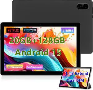 JXCNSNW Android Tablet 10.1" inch, 4G LTE Dual SIM, 20GB RAM,256GB Storage,Supports Extend 1TB, IPS Touchscreen,Dual Camera, WiFi/WLAN/Bluetooth/GPS,TYD-109pro (Black, 256 GB)