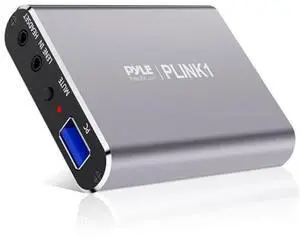 PyleUsa Capture Card - Full HD 1080p 4K HDMI-to-USB Audio-Video Via DSLR Camcorder Action Cam, Ultra Low Latency, Record to Computer for Gaming, Streaming, Conference or Live Broadcasting - PLINK1
