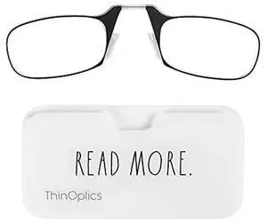 Rae Dunn THIN OPTICS READER W/UNIVERSAL POD CASE W/READ MORE WILMA ART (White, 1.5)