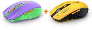 RAPIQUE Bluetooth Wireless Mouse - (BT1/BT2+USB Receiver) Dual Mode, Rechargeable, Quiet Click, Multi-Device Compatibility for Laptop, Computer, MacBook, Tablet