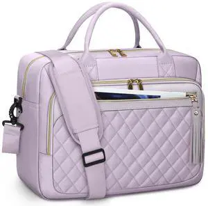 RAINSMORE Laptop Bag 17.3 Inch Briefcase for Women Waterproof Computer Messenger Shoulder Bags Large Laptop Case for Work Business Office Travel College, Grey Purple