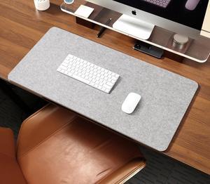 RENMTURE Double Thickened Felt Mouse Pad, Large Desk Mat, Big Cork Mouse mat, Large Mouse Pad for Gaming, Writing Pad, Desktop Accessories, Office Home Desktop Decoration (Light Gray, 32"x16")