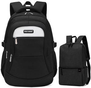 SAIA TIAN Large Capacity trvel Backpack with Laptop Sleeve and Water Bottle Holder, for men and women (Black and white)