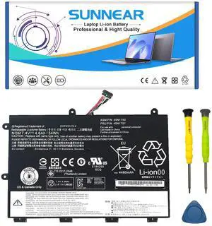 SUNNEAR 45N1750 45N1751 Laptop Battery Replacement for Lenovo ThinkPad Yoga 11e 20D9 20DA 20E6 20E8 20ED 20EE Series Notebook 45N1748 45N1749 7.4V 34Wh 4600mAh