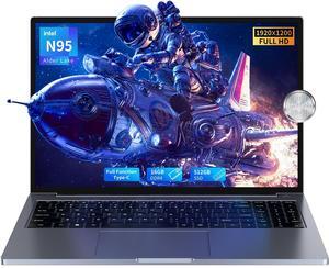 THKGRCE 16 inch Laptop Computer with N95 Processor(Up to 3.4GHz), 16GB DDR4 512GB SSD,FHD 1920x1200P, Full Function Type-C, Full Metal Shell, Fingerprint Reader, 180degOpen Angle, 5G Wi-Fi, BT4.2