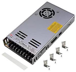 Mean Well 24V Power Supply LRS-350-24, DC 350W 14.6A Enclosed DC Switching Power Supply, 3D Printer Replacement Power Bench, with a Terminal Cover, Mounting Brackets and Screws