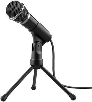 Trust 21671 Starzz Microphone with 3.5mm Plug, Mute Switch, Tripod Stand and Splitter Cable for PC and Laptop