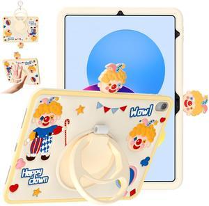 TzoMartico Case for iPad 10th Generation 10.9 inch 2022, Shockproof Silicone Soft Kid Case with 360degRotating Stand & Hand-Grip & Pen Holder - Clown