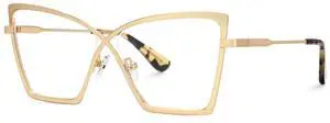 VOOGLAM Butterfly Blue Light Glasses for Women Anti Eyestrain Dry Eyes Computer Phone TV Eyewear Gold Felicja GJGM386579-05