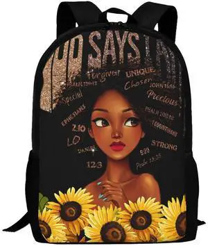 Waykales African 17 Inch Backpack Durable School Bookbag Travel Laptop Backpack for Teen Girls High School
