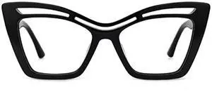Zeelool Trendy Acetate Oversized Cat Eye Blue Light Blocking Glasses Computer Eyewear for Women Arsolon ZJGA165651-01 Black