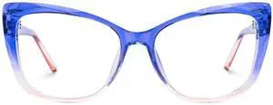 Zeelool TR90 Square Glasses for Women Blue Light Blocking Glasses Anti Eyestrain Glasses Farris ZJGT002098-10 Blue