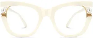 Zeelool Stylish Pearl Cat Eye Blue Light Glasses for Women Anti Glare/UV400 Computer Glasses ZJGX957054-02 White