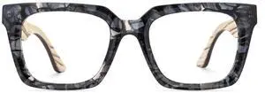 Zeelool Glasses Frames for Men Gray Square Eyeglasses Non Prescription Clear Lens Fashion Full Eyewear Glasses with Spring Hinges JGX951394-03