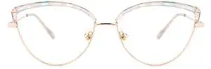 Zeelool Cat Eye Blue Light Blocking Glasses Metal Frame for Women ZJGX672183-05B Flower
